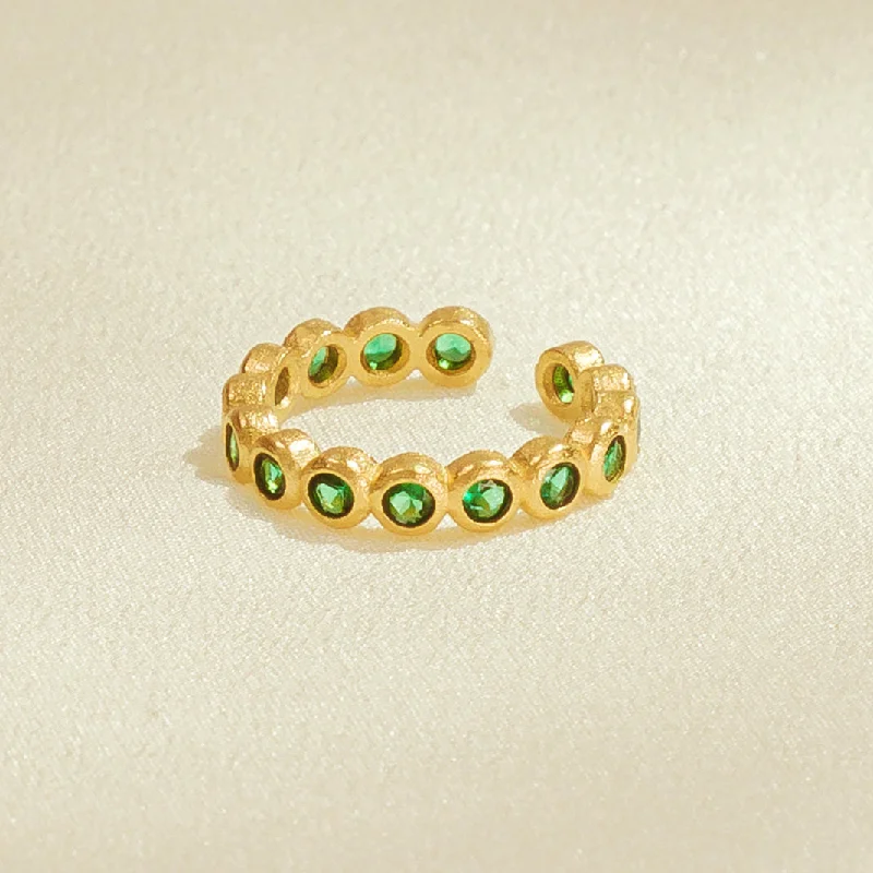 gold wedding rings for women-Amélia Green Ring