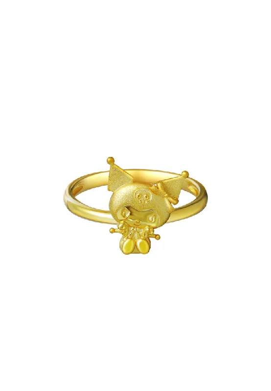 chunky gold rings for women-TOMEI X SANRIO Kuromi Ring, Yellow Gold 916