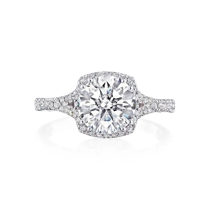 oval engagement rings for women-Round Bloom Engagement Ring