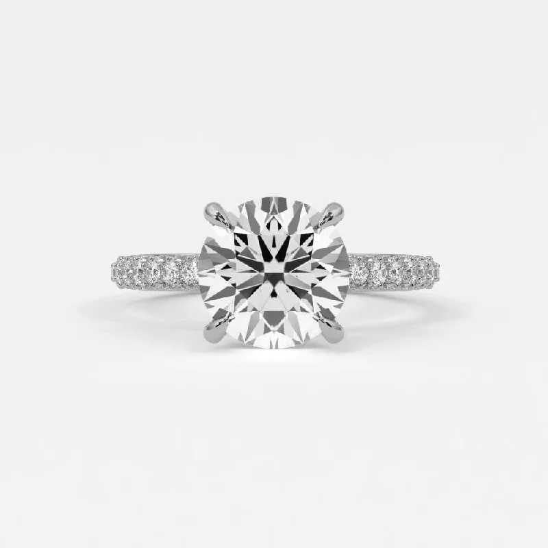 minimalist engagement rings for women-Round Diamond Engagement Rings