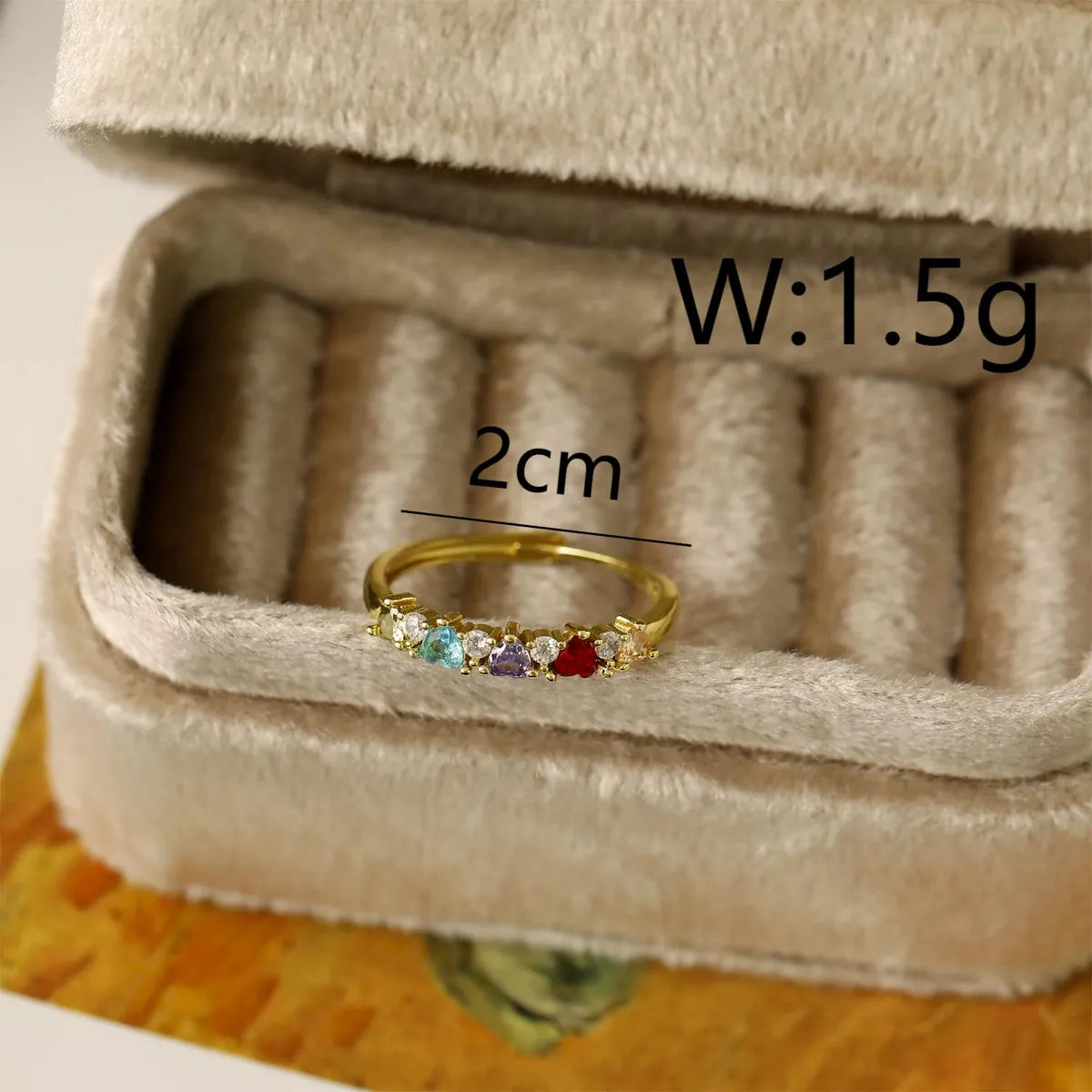 Heart Color Zirconium Ring