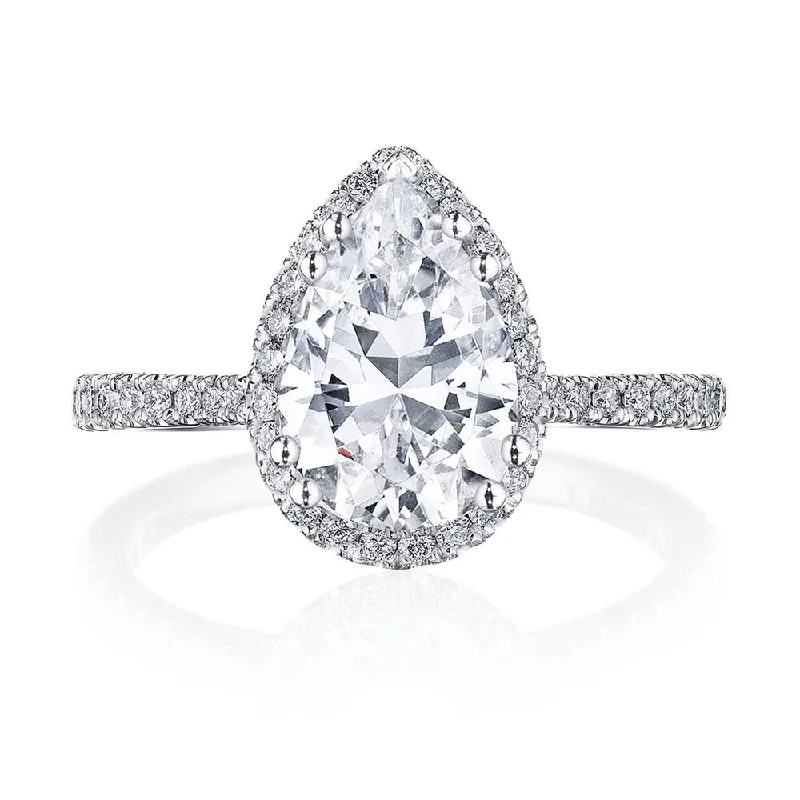 solitaire diamond engagement rings for women-Pear Bloom Engagement Ring