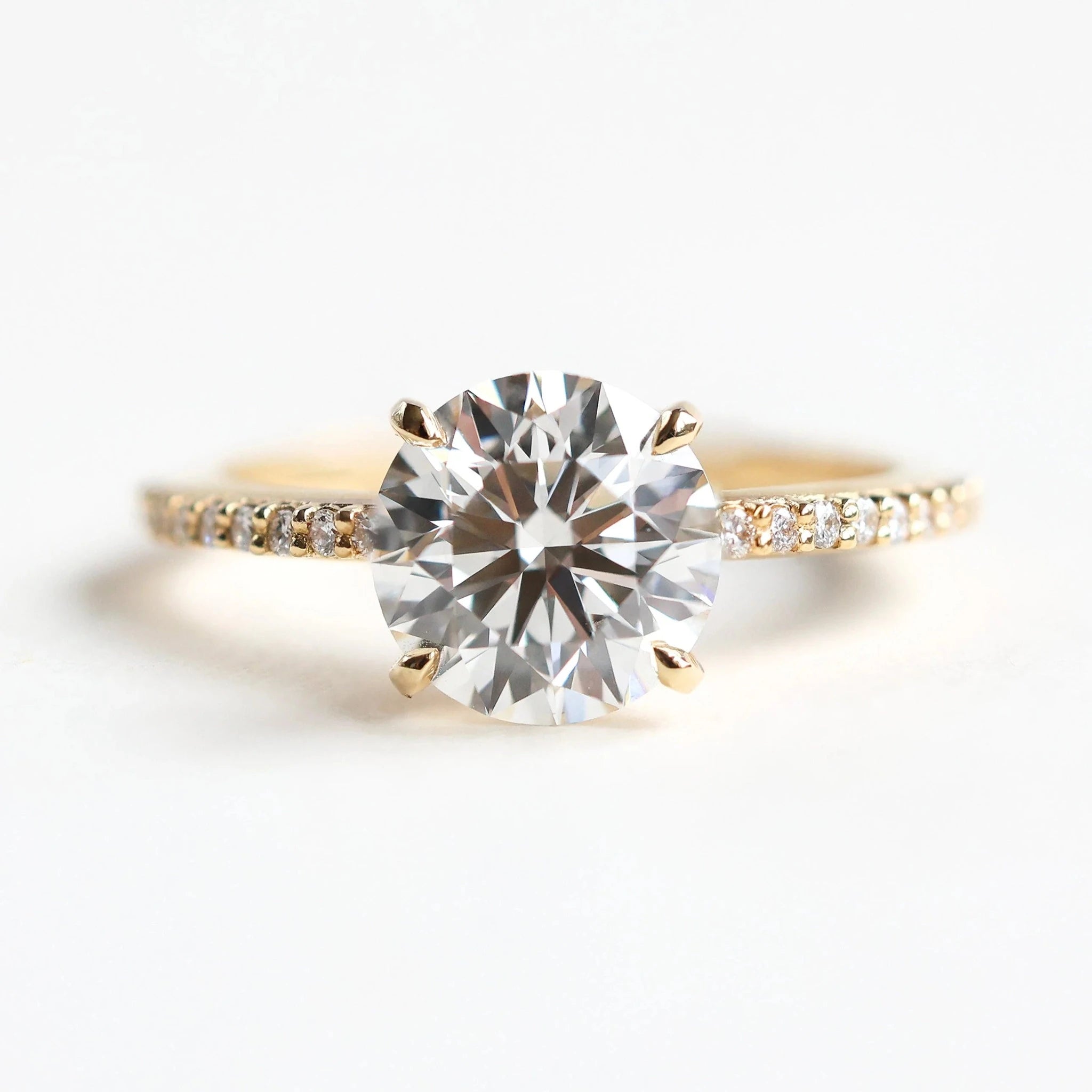 vintage diamond engagement rings for women-Fiamma 2Ct Round Diamond Ring