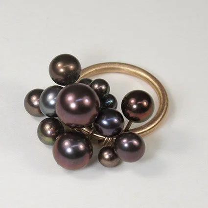 simple silver rings for women-Rattle Pearl Ring