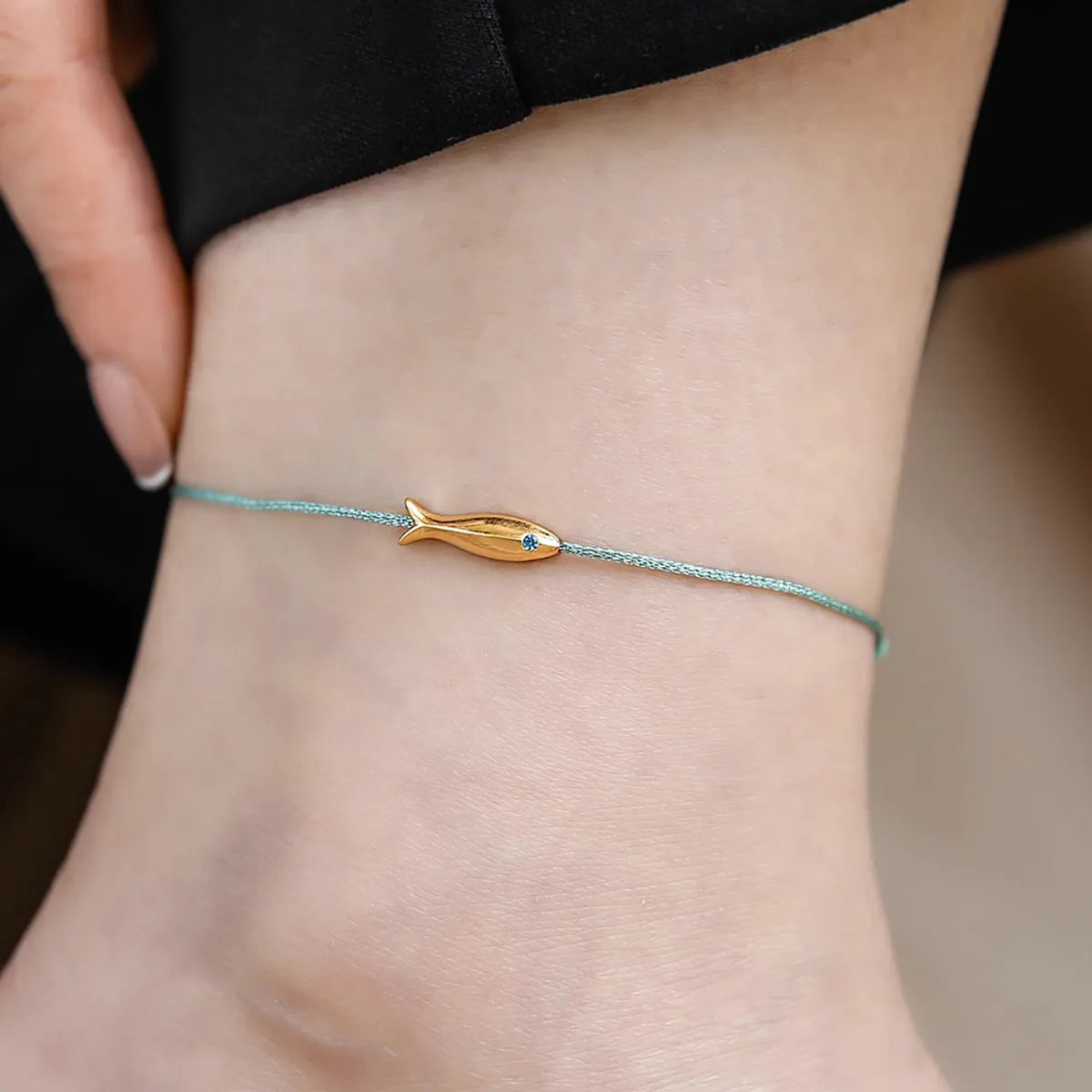 anklet with pearls for women-Simple Style Fish Nylon Copper Women'S Anklet