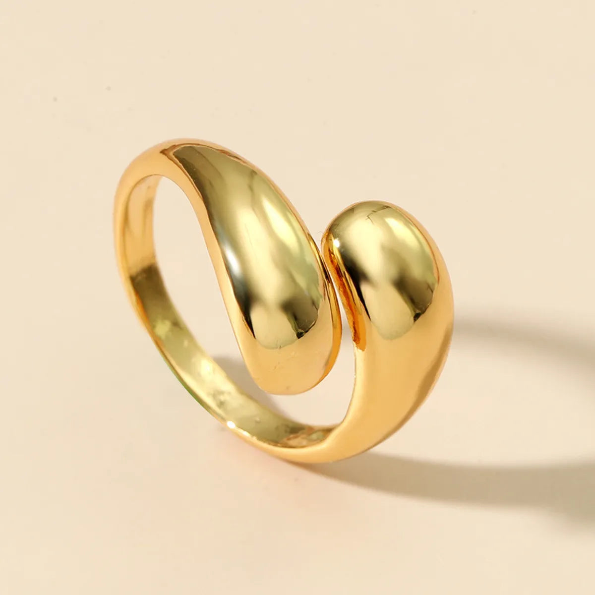 wide band rings for women-Copper Gold Plated Lady Plating Geometric Open Rings