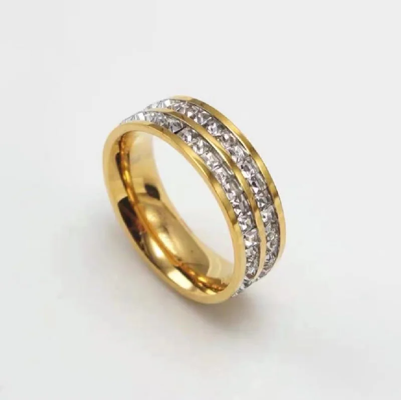 Jz010 Gold Double Row Diamond