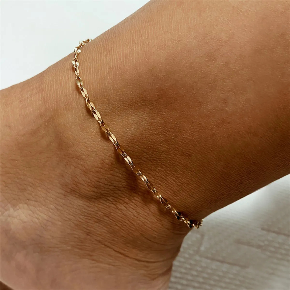 fashion anklet for women-Korean Style Geometric Stainless Steel Plating Inlaid Gold 14K Gold Plated Women'S Anklet