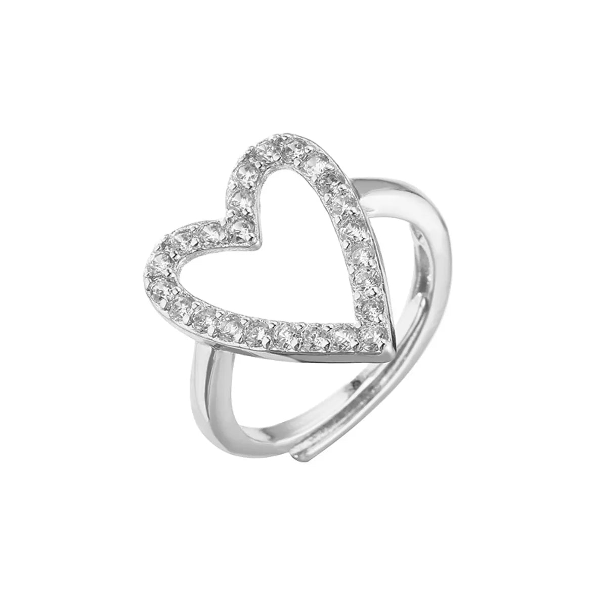 White Gold Color Small Hollow Heart