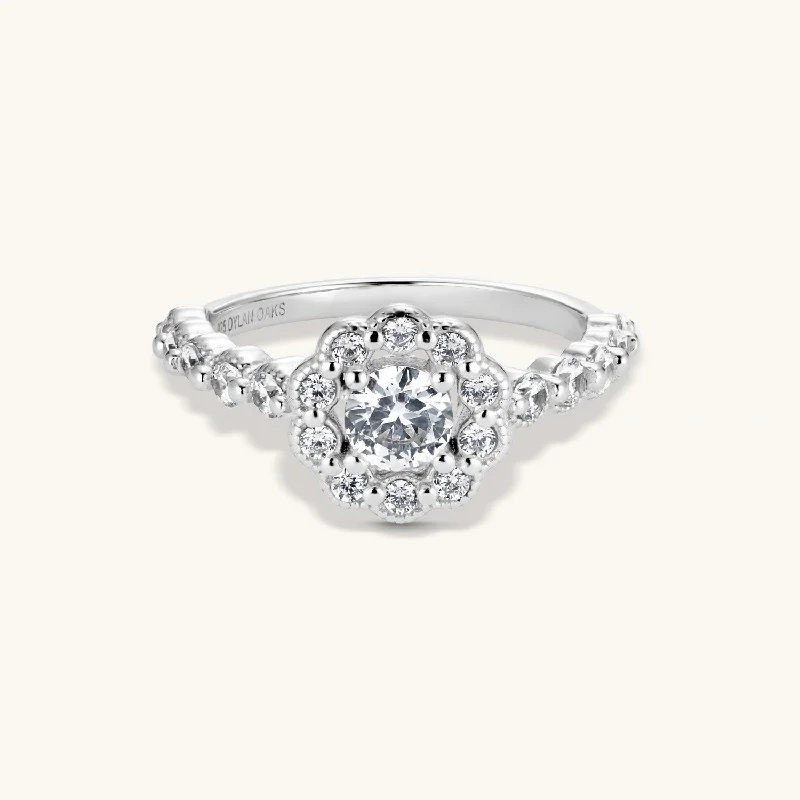 affordable engagement rings for women-Maya Diamond Ring In Silver