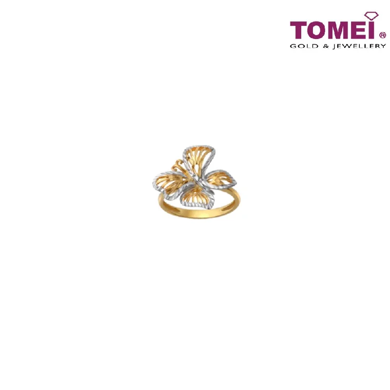 simple silver rings for women-TOMEI Prima Aviana Ring, Yellow Gold 916 (9O-YG0696R-2C)