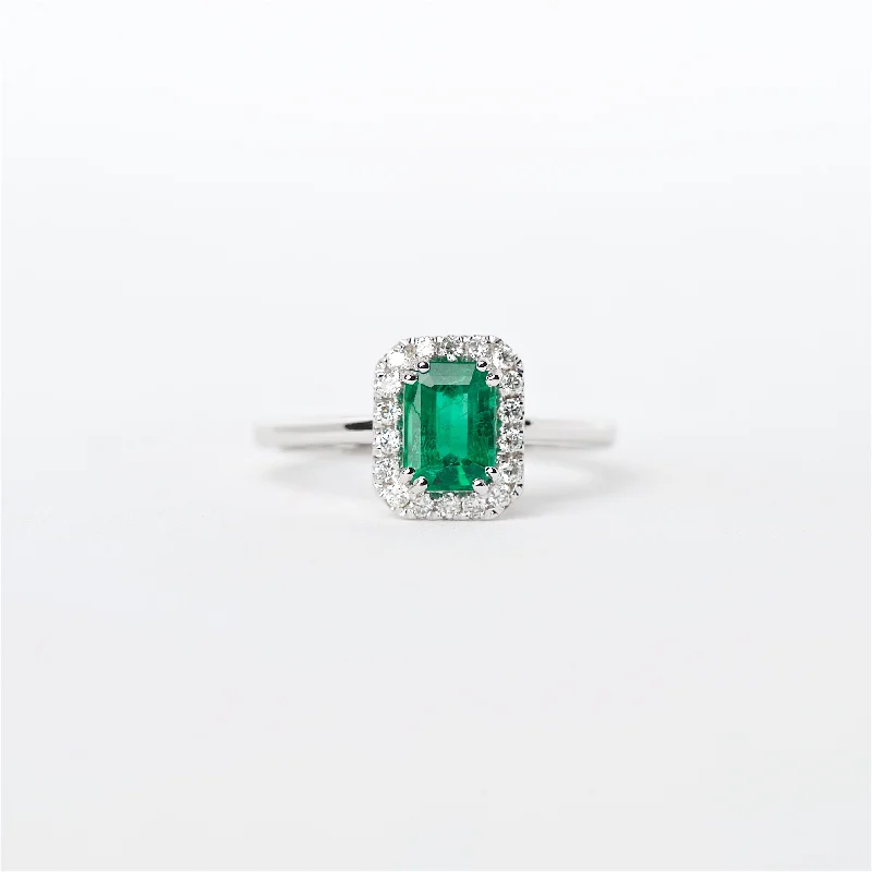 romantic engagement rings for women-The Willow - 18K Emerald and Diamond ring