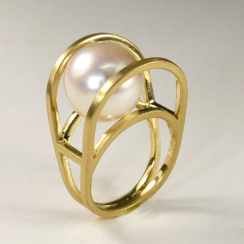 unique rings for women-Rolling Pearl Ring