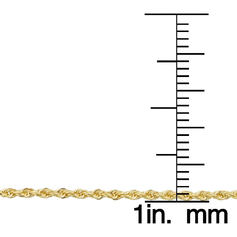 simple chain anklet for women-14k Yellow Gold 1.5 millimeter Rope Chain Anklet (10 inches)