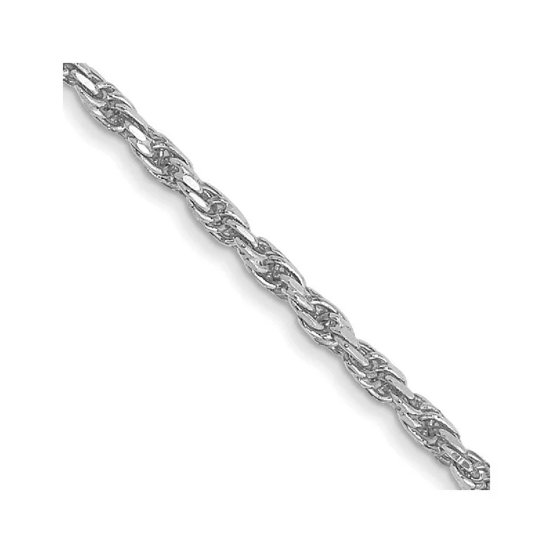 chunky anklet for women-Curata 14k White Gold 9" Solid 1.20mm Rope Chain Anklet 9 Inch Lobster Claw