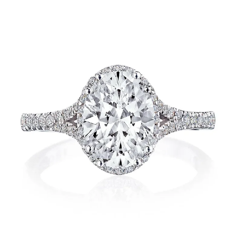 white gold engagement rings for women-Oval Bloom Engagement Ring