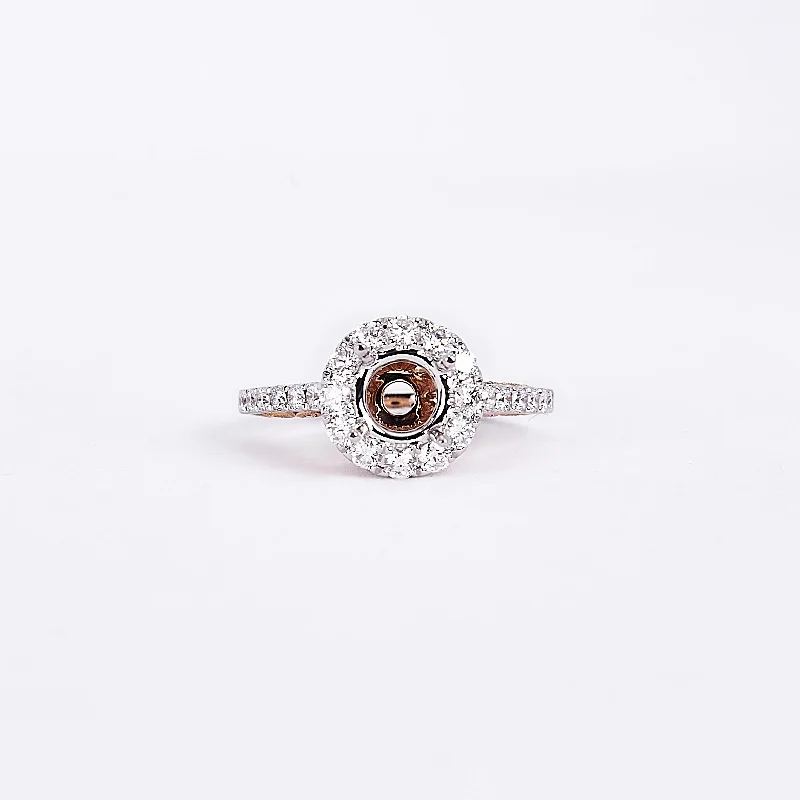 yellow gold engagement rings for women-The Kris - 18K White and Rose Gold Diamond Ring