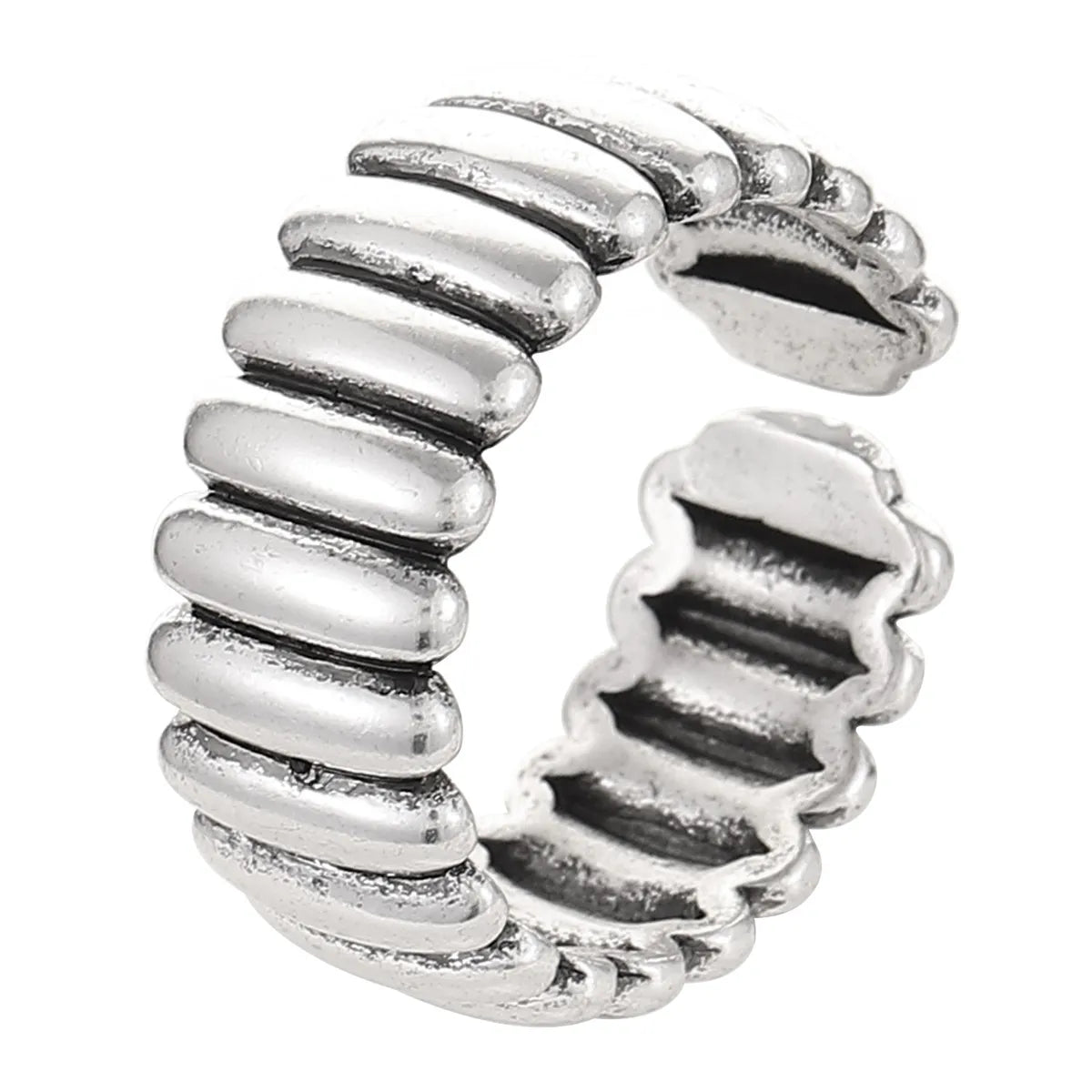 (Alloy) 16 Antique Silver Vertical Stripes 6396