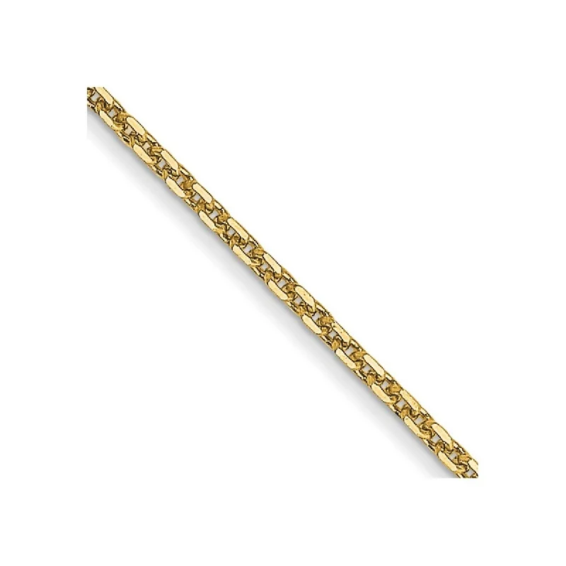 flower anklet for women-Curata 14k Yellow Gold 9" or 10" 0.95mm Diamond-cut Cable Chain Anklet (Lobster-claw)