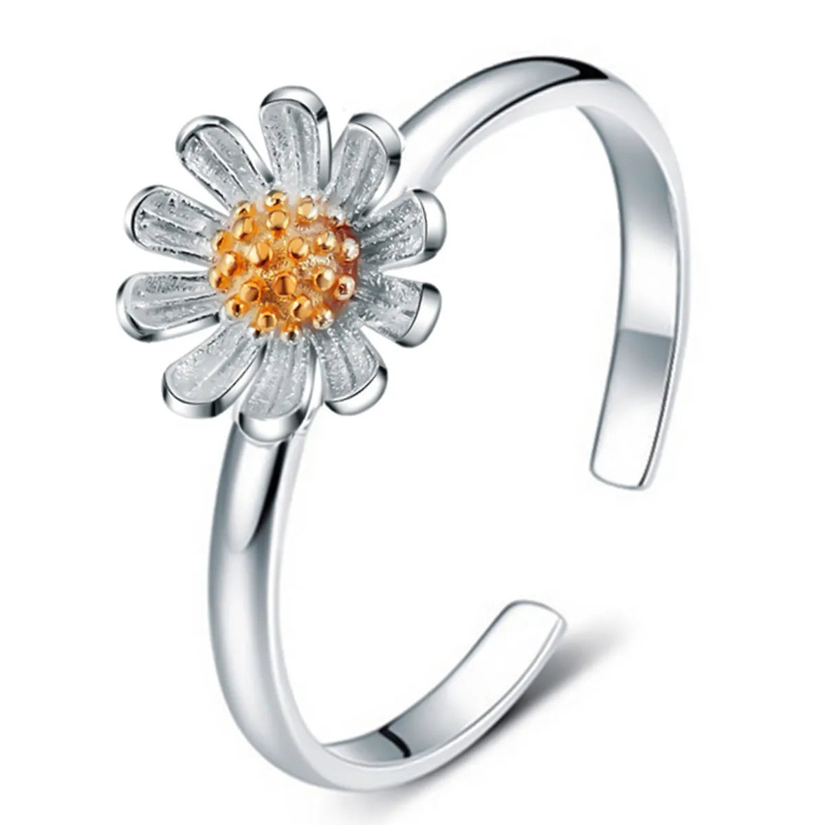 black diamond rings for women-Fashion Daisy Open Ring