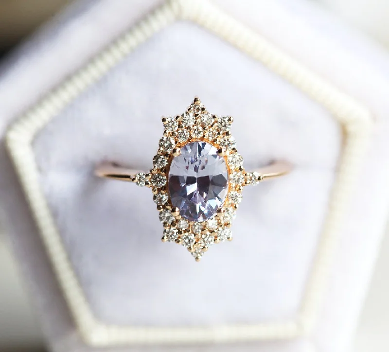 affordable engagement rings for women-La Reina Vintage Sapphire Diamond Ring