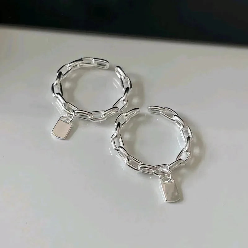 unique rings for women-Sterling Silver Plating Solid Color Rings