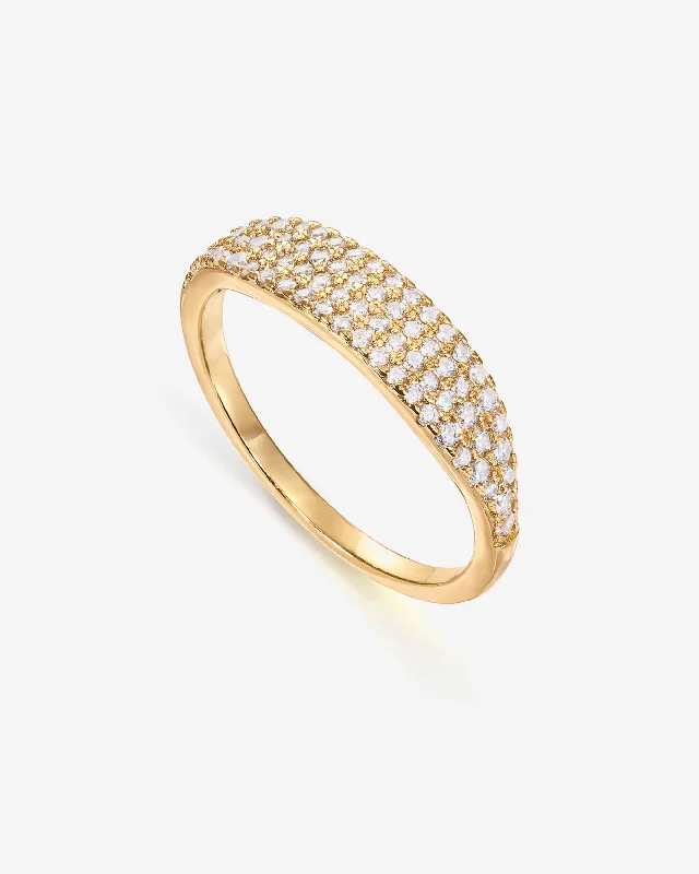 stacked rings for women-Slim Signet Ring