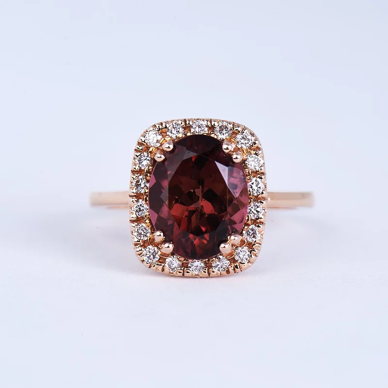 custom-made engagement rings for women-The Morgan - 14K Tourmaline and Diamond Ring