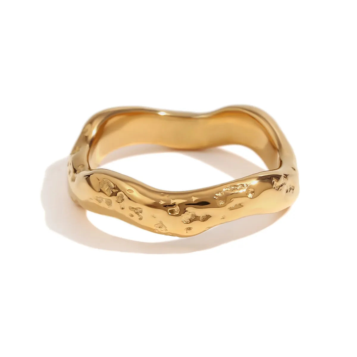 Beating Pattern Wave Simple Bracelet Ring-Gold