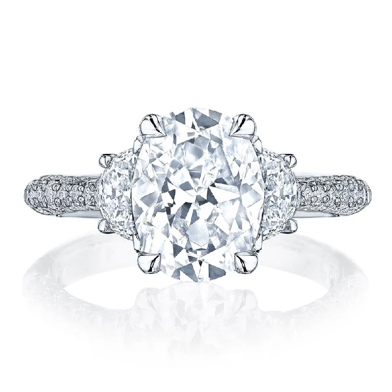 romantic engagement rings for women-Oval 3-Stone Engagement Ring