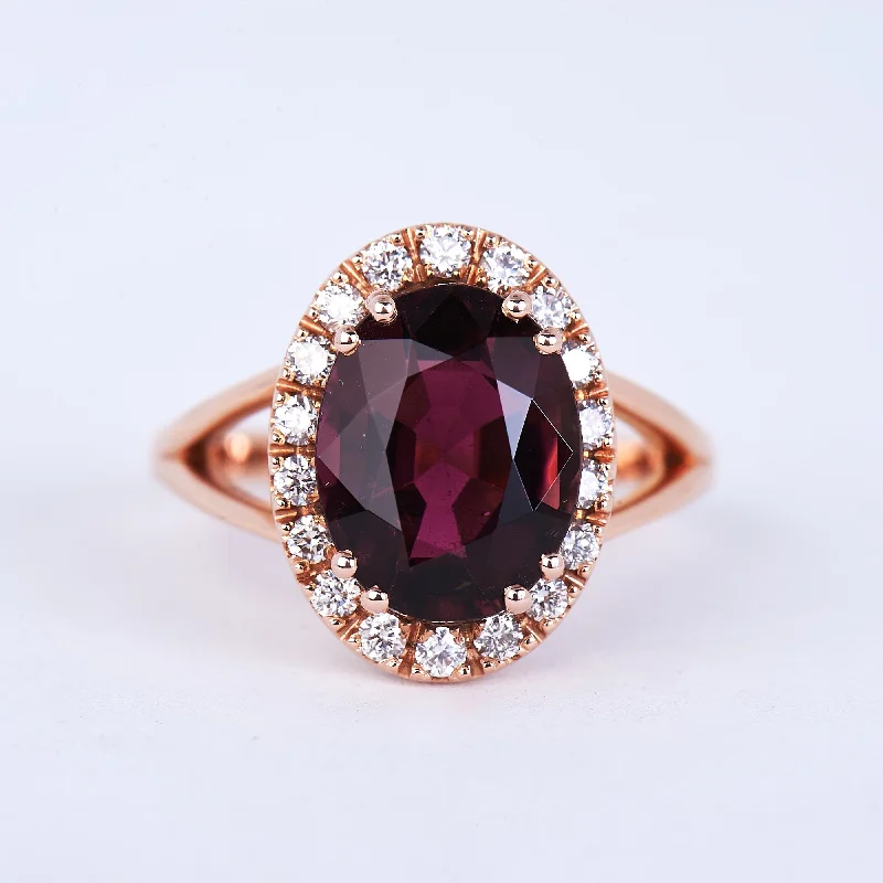 custom engagement rings for women-The Janey - 14K Tourmaline and Diamond Ring