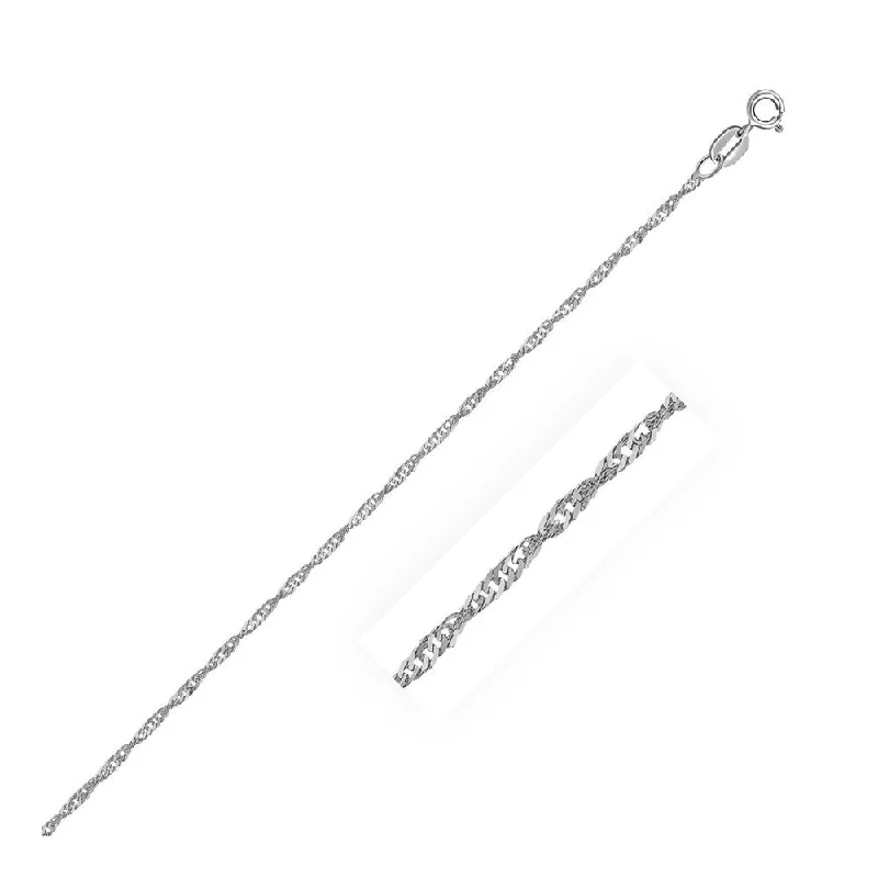 elegant beaded anklet for women-10k White Gold Singapore Anklet 1.5mm