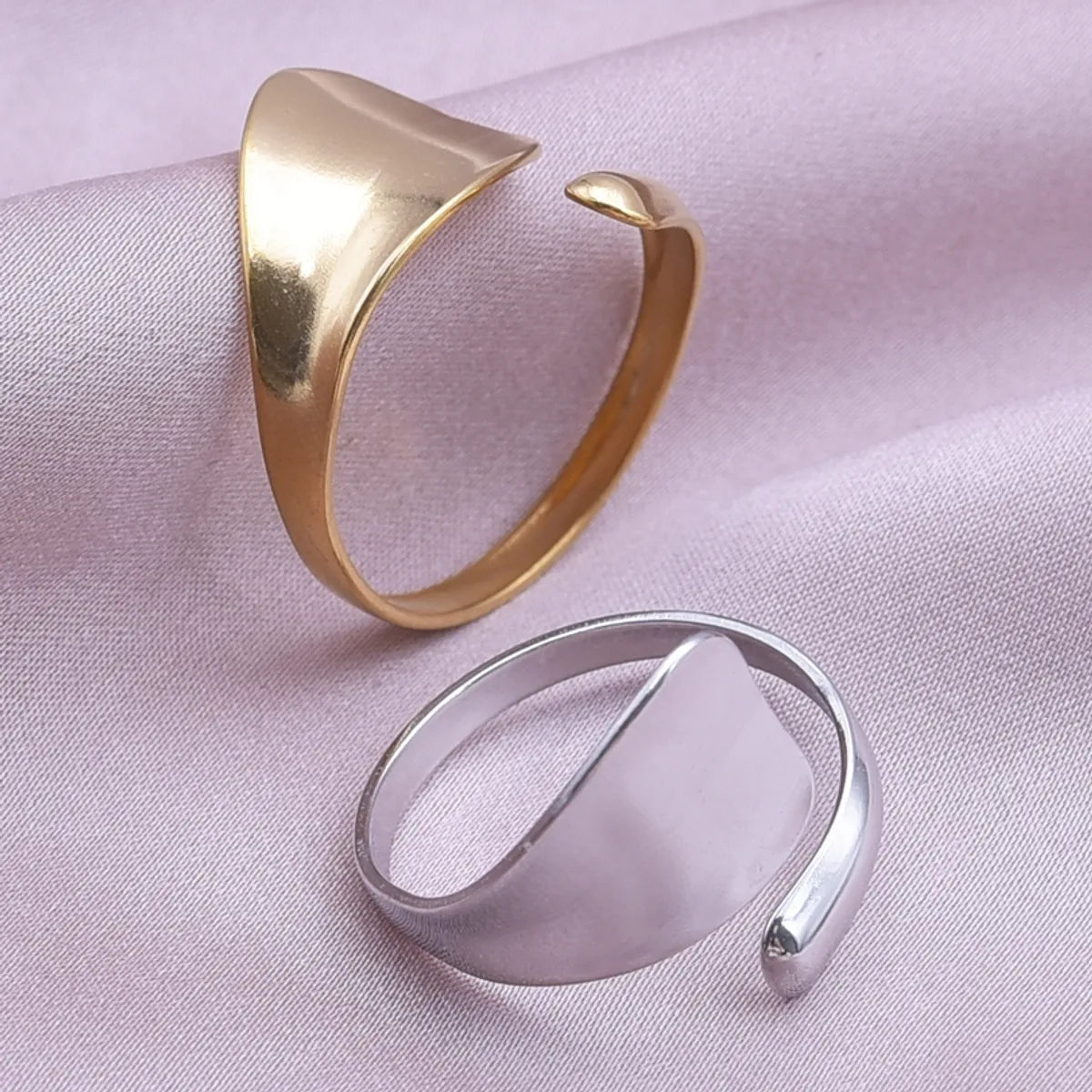 sapphire rings for women-Simple Style Geometric Stainless Steel Plating 18k Gold Plated Open Rings