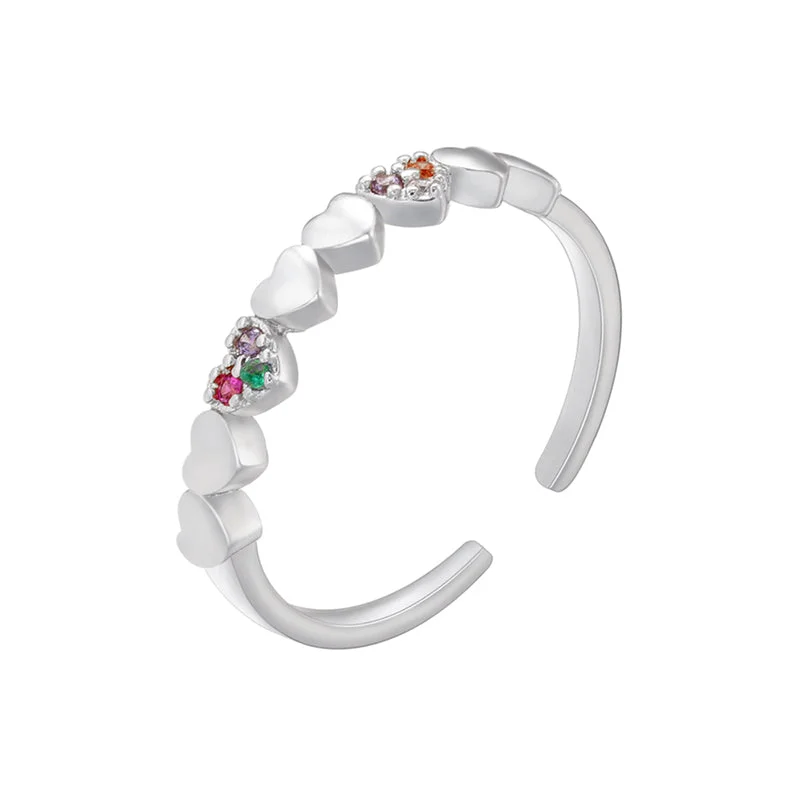 Vj468 White Gold Color Colorful Crystals