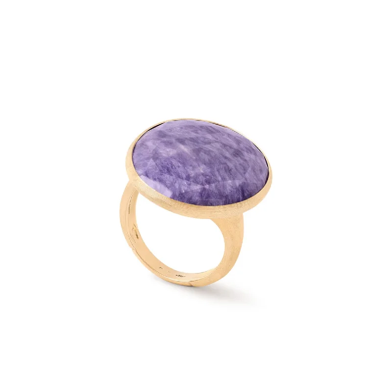 minimalist rings for women-Marco Bicego Lunaria Charoite Cocktail Ring