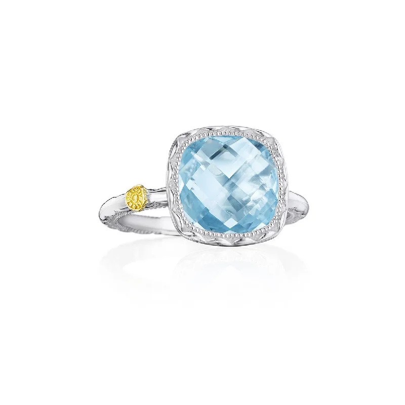 personalized rings for women-Tacori Crescent Embrace Sky Blue Topaz Ring