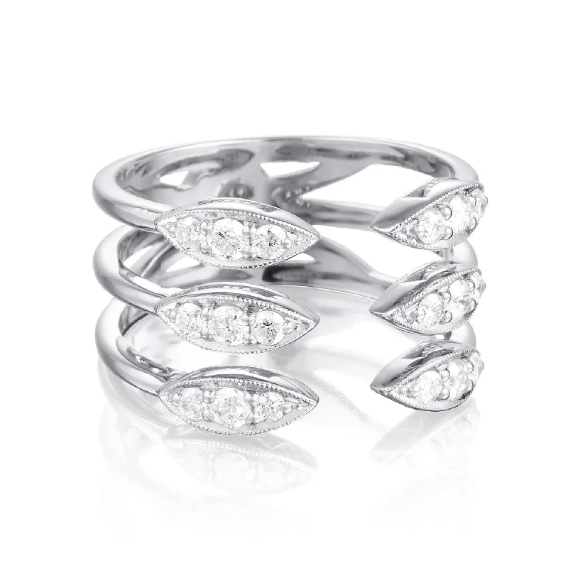 wedding rings with diamonds for women-Tacori Triple Stacked Surfboard Ring SR199