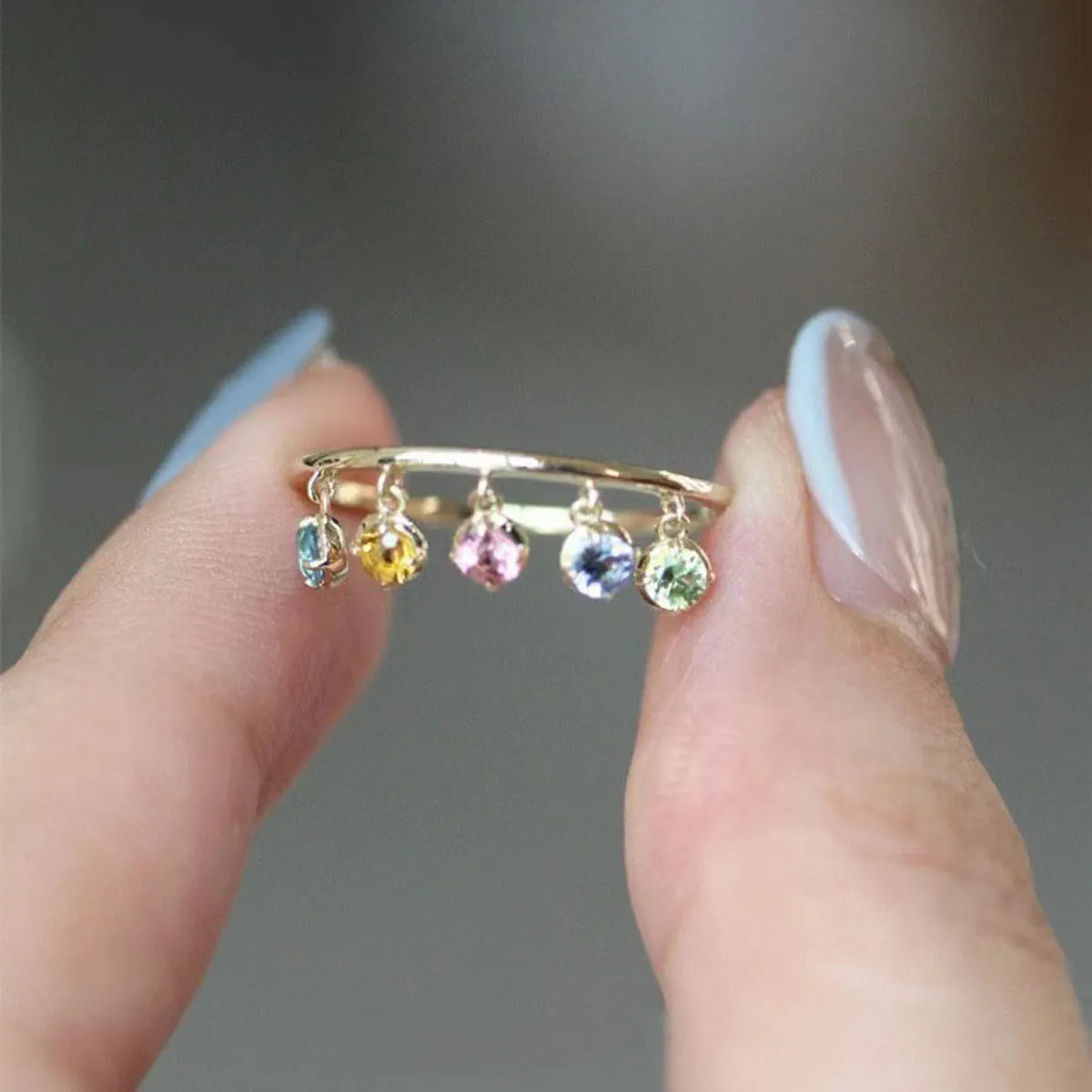 infinity rings for women-Wholesale Simple Style Color Block Copper Plating Inlay Zircon Rings