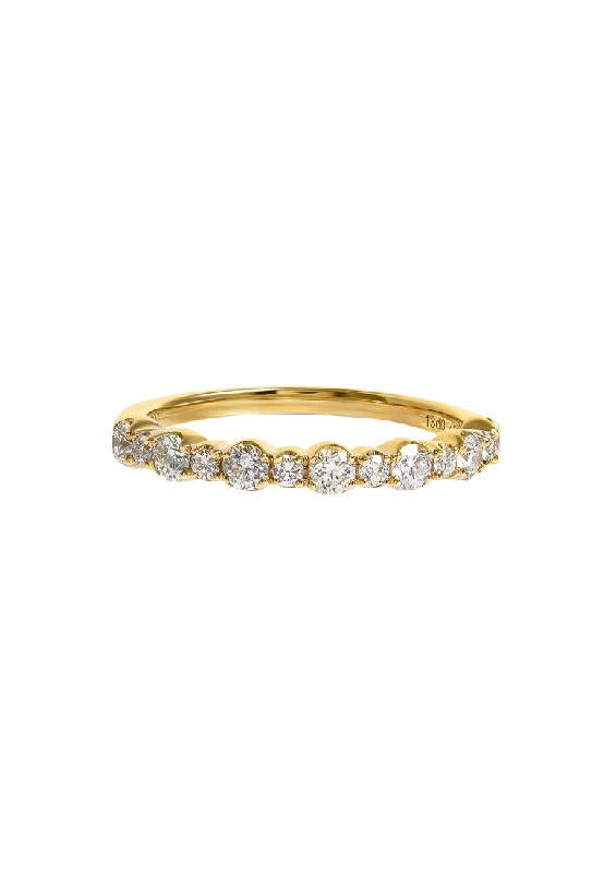 vintage rings for women-TOMEI Glimmering Grace Collection Eternity Ring, Yellow Gold 750